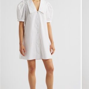 Frame Denim White Mini Dress with Puff Sleeves sailor dress